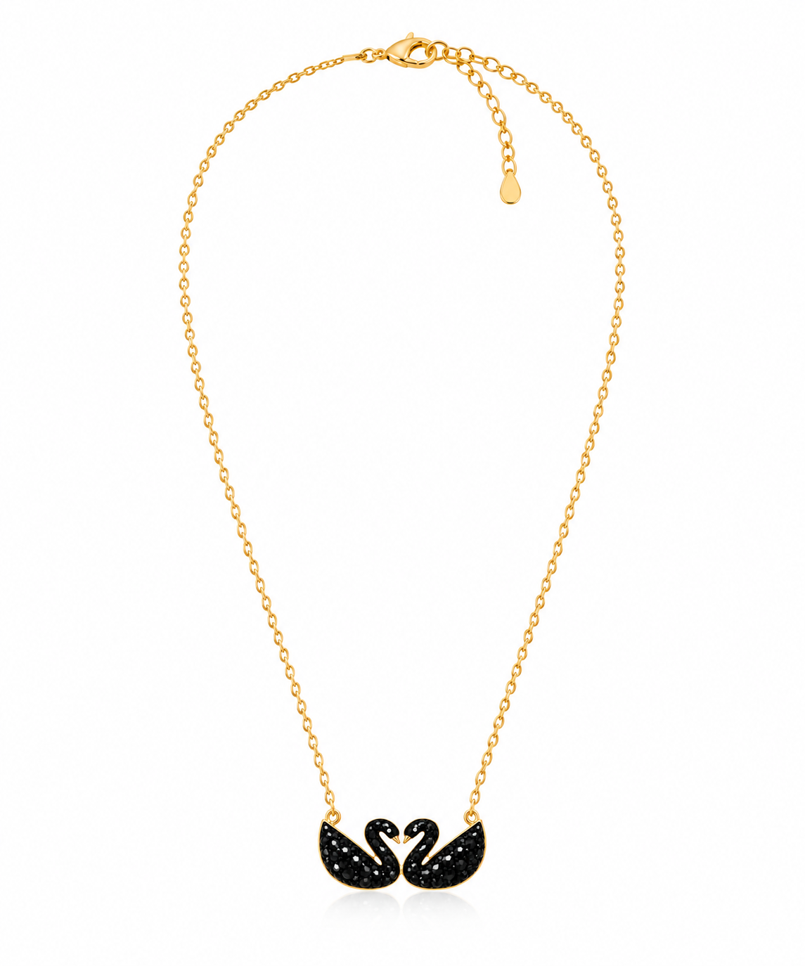 Graceful Black Swan Gold Necklace - Image 2